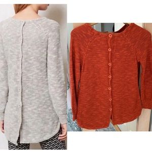 Anthropologie sparrow button back sweater S